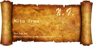 Nits Irma névjegykártya
